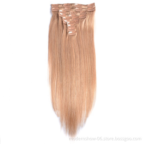 Wholesale price cheap brazilian human hair extension,  cuticle aglined clip in hair extension